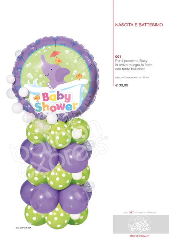 Composizione palloncini Nascita e battesimo Composizione palloncini Nascita e battesimo